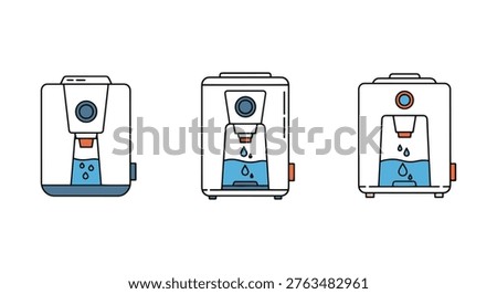 Water purifier Line art vector simple colorful pattern