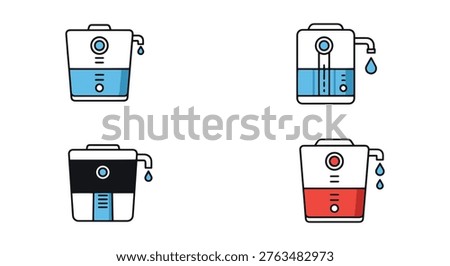 Water Purifier Line art vector simple abstract colorful shapes