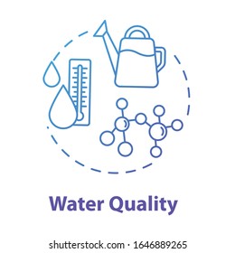 Water quality concept icon. Rainwater or melted snow. Home gardening. Watering houseplants idea thin line illustration. Vector isolated outline RGB color drawing
