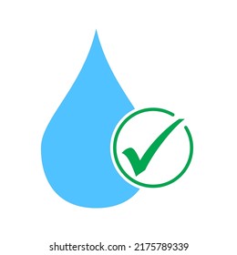 Water Quality Drop Check Mark Crying Stock Vector (Royalty Free ...