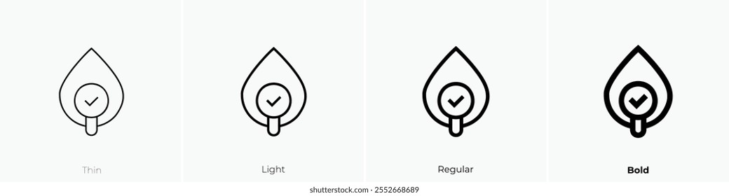 water quality icon. Thin, Light Regular And Bold style design isolated on white background