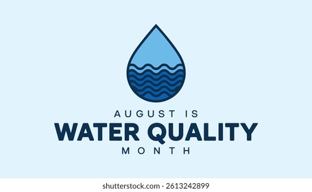 Water Quality Month in August. Vector illustration with banner design, perfect for environmental awareness and clean water themed background designs.