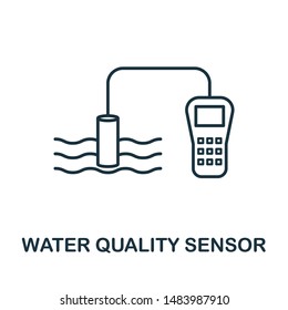 Water Quality Sensor outline icon. Thin line style from sensors icons collection. Pixel perfect simple element water quality sensor icon for web design, apps, software, print usage.