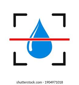 Concepto de prueba de calidad del agua. Icono de exploración de agua. Ilustración vectorial. Logotipo de prueba de calidad del agua.