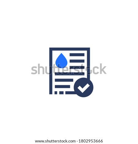 Water quality test icon on white