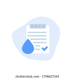 Water Quality Test Icon, Vector