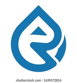 Water R Initial logo design
