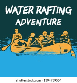 water rafting outdoor adventure silhouette