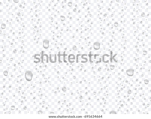 透明な背景に水 雨 露 スプラッシュシャワー滴 窓ガラスのサーフェステンプレートに凝縮されたベクター純粋な滴 のベクター画像素材 ロイヤリティフリー