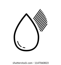 Water or Rain Drop Icon, simple design, stroke outline style. Line vector. Isolate on white background.