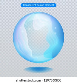 Water rain drop isolated on transparent background. Vector clear dew, water bubble or glass surface ball for your design. Vector ilustration. Eps10