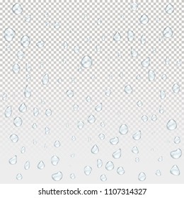 Water rain drops. Illustrations isolated on transparent background. Graphic concept for your design