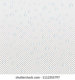 Water rain drops. Illustrations isolated on transparent background. Graphic concept for your design