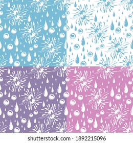 Water. Rain. Drops. Seamless pattern. Vector image.