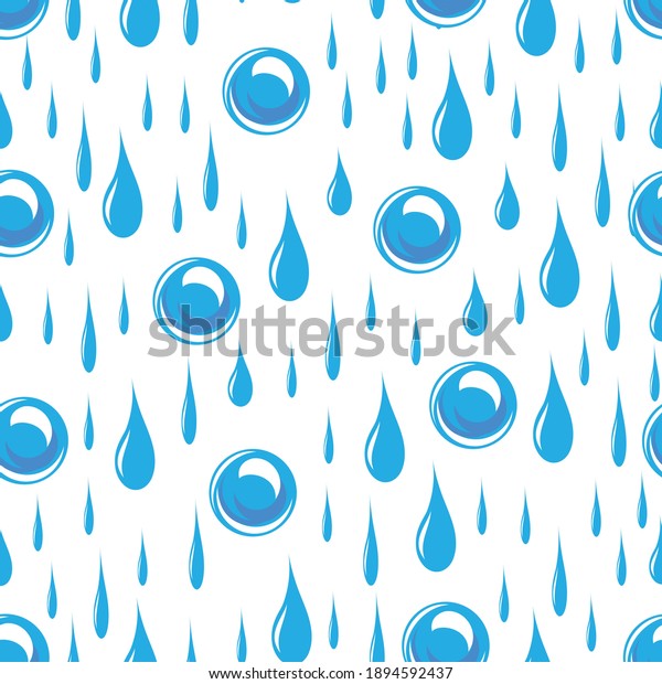 Water. Rain.\
Drops. Seamless pattern. Vector\
image
