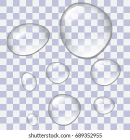 Water rain drops set. Template for design.