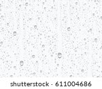 Water rain drops or steam shower isolated on white background. Realistic pure droplets condensed. Vector clear vapor bubbles on window glass surface for your design