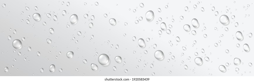 Gotas de lluvia o ducha de vapor aisladas en un fondo transparente.