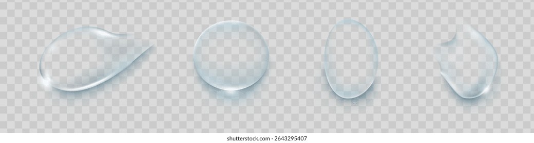 Water rain drops or steam shower isolated on transparent background. Realistic pure droplets condensed. Vector clear vapor water bubbles on window glass surface for your design.