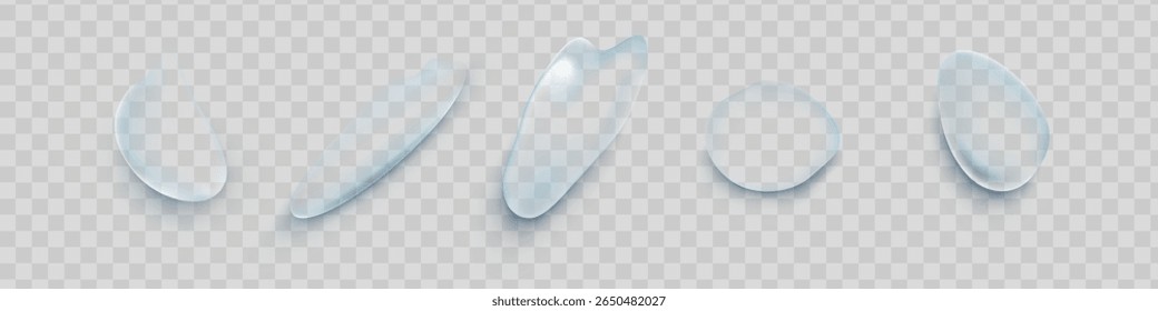 Gotas de água ou chuveiro de vapor isolado em fundo transparente. Gotículas puras realistas condensadas.