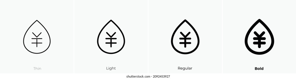 water rate icon. Thin, Light Regular And Bold style design isolated on white background