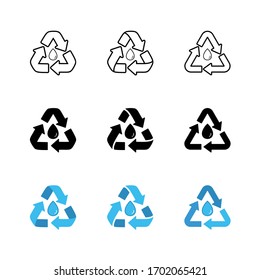 Water Recycle Icon : Suitable for Environment Theme, Water Theme, Infographics and Other Graphic Related Assets.
