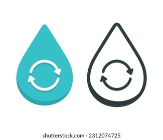 Water recycle icon. Vector illustration