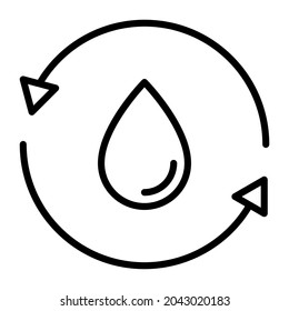Imagen vectorial del icono de reciclaje de agua. También se puede usar para aplicaciones web, aplicaciones móviles y medios impresos.