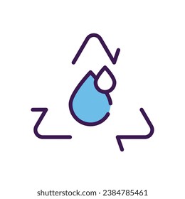 Water Recycle icon vector stock illustration