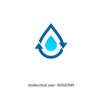 Water Recycle Logo Design Template Element