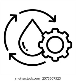 Water Recycle System Icon Element For Design