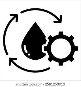 Water Recycle System Icon Element For Design