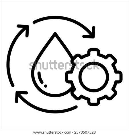 Water Recycle System Icon Element For Design