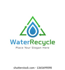 Water recycle vector logo template. This logo suitable for liquid, eco.