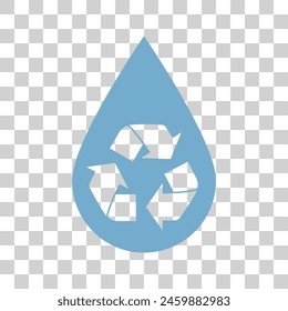 water recycling icon on white background