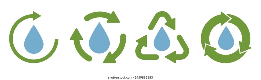 water recycling icon on white background