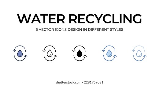Water Recycling icon. Suitable for Web Page, Mobile App, UI, UX and GUI design.