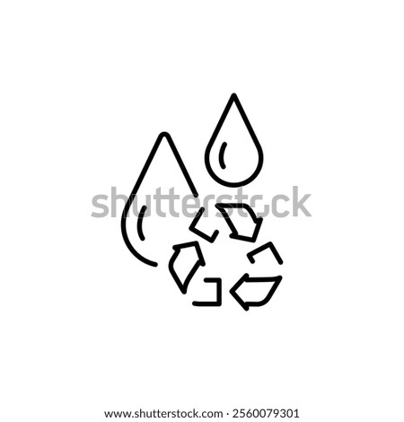 Water recycling linear icon. Thin line customizable illustration. Contour symbol. Vector isolated outline drawing. Editable stroke