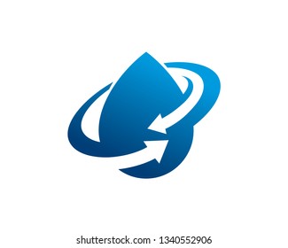 Water Recycling Logo Template, Icon, Symbol - Vector