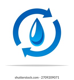 Water recycling renewable symbol vector isolated illustration
