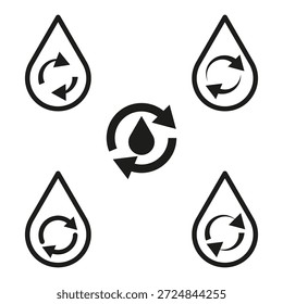 Water recycling Vector. Drop arrow icon. Resource nature symbol. Ecology fluid element. EPS 10.