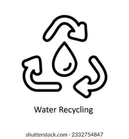 Water Recycling  Vector  outline Icon Design illustration. Nature and ecology Symbol on White background EPS 10 File