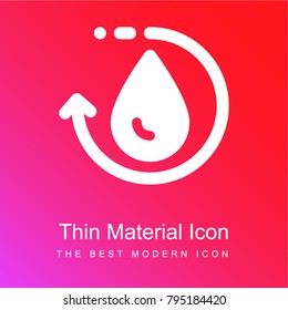 Water red and pink gradient material white icon minimal design