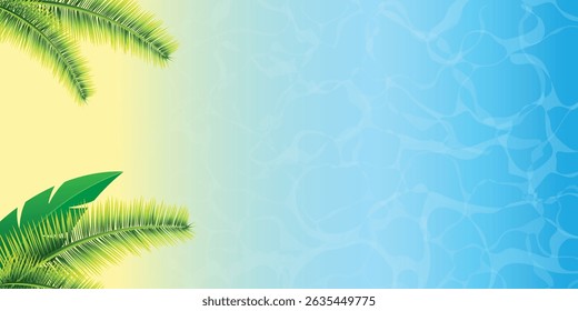 Water with reflections of palm trees abstract backgrounds, can be used for wallpaper, pattern, web, blog, surface, textures, graphic and printing.