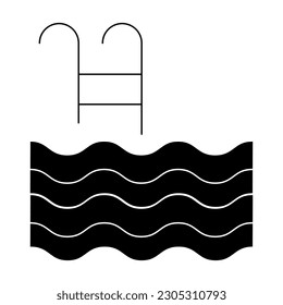 Water related icon vector. Water line illustration. Water hippo symbol or logo.