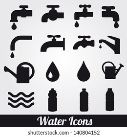 Water related icons set.