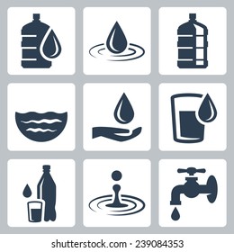 Water related vector icon set