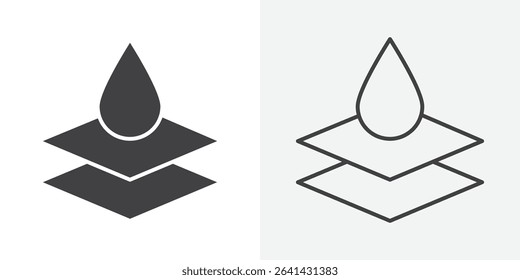 Water repellent surface icon Line graphics illustration