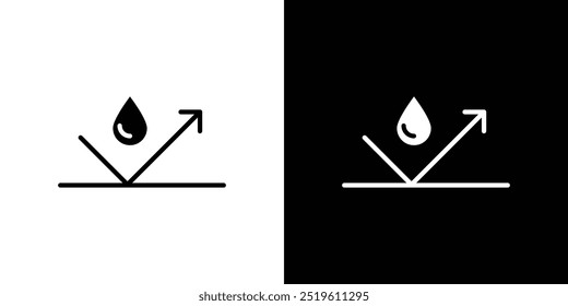 Logotipo lineal del icono de superficie repelente al agua aislado