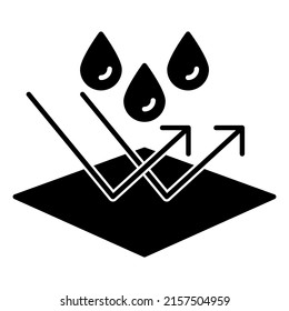 Water repellent surface icon in modern silhouette style design. Vector illustration isolated on white background.